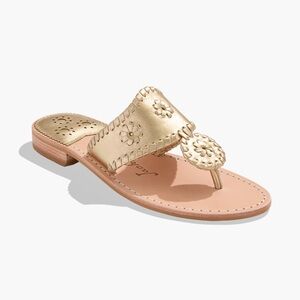 Jack Rogers Jacks Gold Platinum Flat Sandals